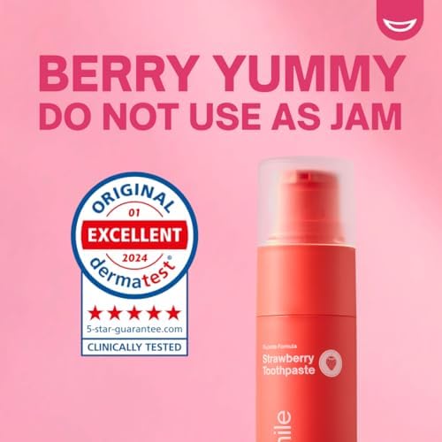 MySweetSmile Strawberry Flavoured Toothpaste - Advanced Fluoride Formula - Deep Cleaning - Cavity Protection - Succulent Strawberry Flavour - 60g