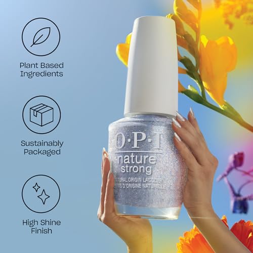 OPI Nature Strong Natural Origin Nail Polish | Opaque Bright Purple Lilac Crème Eco-Friendly Nail Polish | Plant Based, Vegan, Cruelty Free