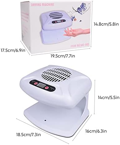 Gegong Air Nail Dryer with Automatic Sensor, 300W Timing Fan Blow for Both Hands and Feet, Warm & Cool Wind Blower Regular Polish, Home Salon Use No Harmful (Light Blue)