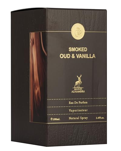 Maison Alhambra Smoked Oud & Vanilla for Unisex Eau de Parfum Spray, 3.4 Ounce / 100 ml