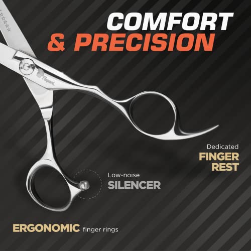Fagaci Professional Hair Scissors 6" - Extremely Sharp Blades, Fine Cutting Shears Set for Men and Women, Barber Scissors Kit