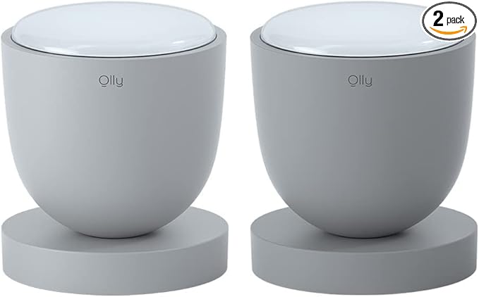 Olly Day & Night Duo Set (Solid Gray & Moon Gray) Light Therapy Lamp, Daily Sunlight to Sleep Well, UV-Free, Rechargeable and Portable, 2step Brightness Mode, 25minutes Automatic Timer