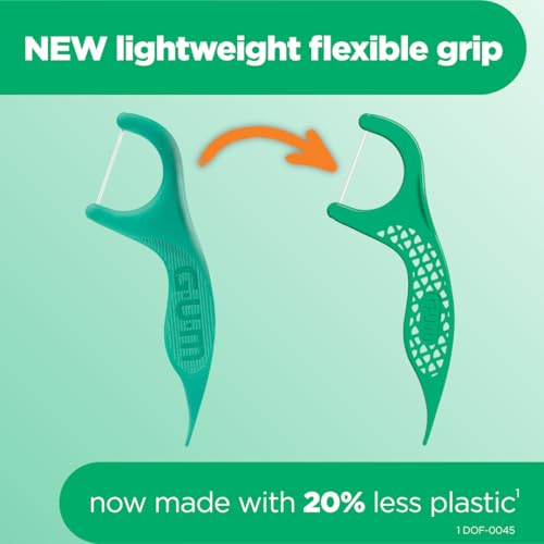 GUM Professional Clean Floss Picks - Extra Strong Shred-Resistant Floss, Easy Grip Handle - Dental Flossers for Adults - Fresh Mint Flavor, 90 Count (Pack of 6)