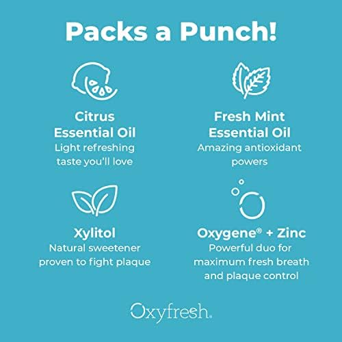 Oxyfresh Premium Maximum Fresh Breath Lemon Mint Toothpaste - Clean Teeth & Fresh Breath - Natural Essential Oils & Natural Xylitol to Help Fight Tartar - SLS & Fluoride Free, 3-5oz