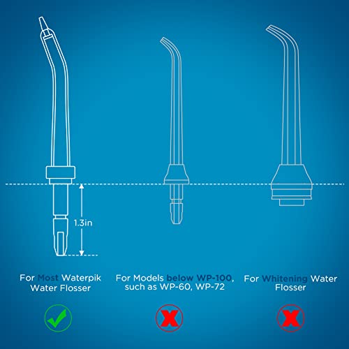 Replacement Heads for Waterpik, Replacement Picks for Water Pik Water Flosser (6 Periodontal Tips + Storage Case Bundle)