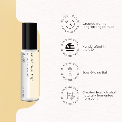 DEMETER Vanilla Cookie Dough Roll On Perfume Oil, 0.33 Oz, Long-Lasting