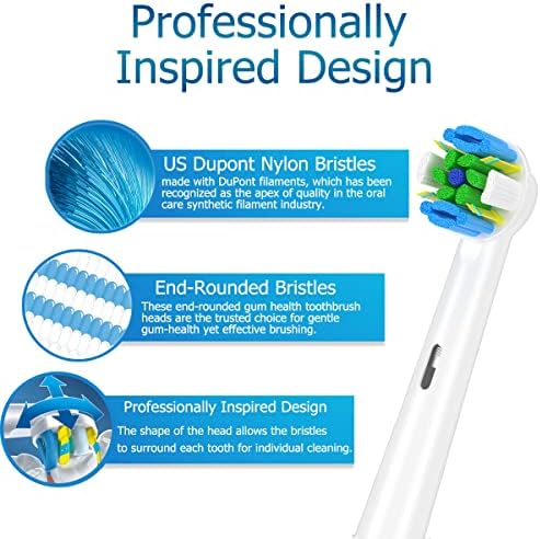Replacement Brush Heads Compatible with Oral B Braun Electric Toothbrush - Floss Toothbrush Head Fits for Oral B Pro 1000 Genius Smart Series (12 Pack)