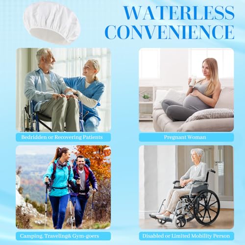 Shampoo cap 6 Pack, No-Rinse Shampoo Cap, Waterless Shampoo and Conditioner Suitable for Adults, Bedridden and Seniors Suitable for Adults, Bedridden and Elderly, Hospitals, Camping