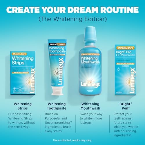 Lumineux Teeth Whitening Toothpaste 2 Pack Peroxide Free Enamel Safe for Sensitive Whiter Teeth, Fluoride Free, No Alcohol, Artificial Colors, SLS Free Dentist Formulated - 3.75 Oz