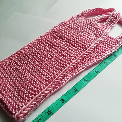 Exfoliating Knitted Back Scrubber Handles Two Sides Body Shower Deep Cleans Skin Massages Invigorating Blood Circulation Men Women One Size Japanese Bath Wash Scrub Cloth (Pink)
