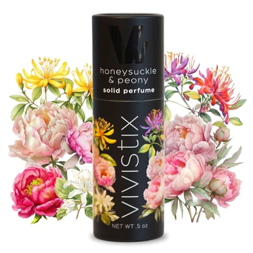 Solid Perfume Stick | Honeysuckle + Peony scent | Portable, clean, fresh, sweet, floral, travel perfume | Made in the USA | No parabens, phthalates, or preservatives