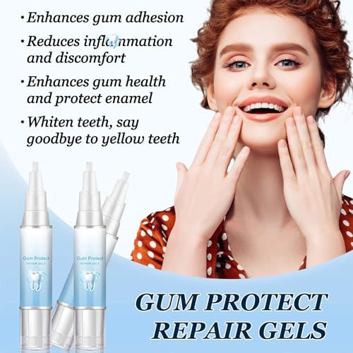 Omaky Gum Protect Repair Gels,Gum Shield Gel, Gum Gel Teeth Whitening Essence Pen, Gum Instant Protect Gel, Instant Tooth Whitening Pen Sensitive Teeth (3PC) (A)