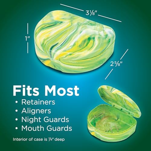 Practicon Brights Marble Retainer Cases, Clear Aligner Case, Dental Orthodontic Retainer Boxes, Mouth Guard Holder, 6 Pack