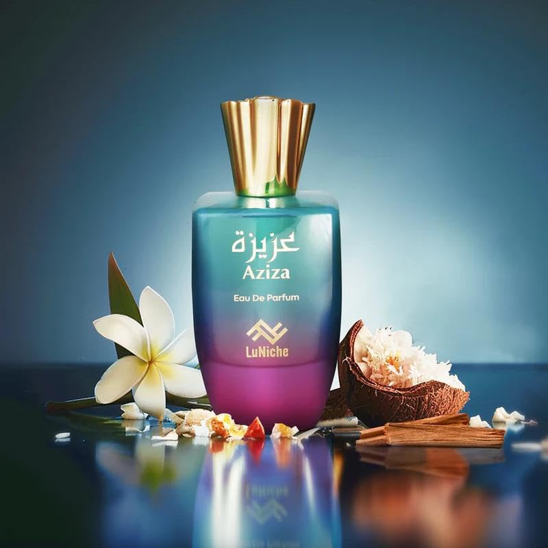 Luniche Aziza Eau de Parfum 3.4 oz – Arabic Perfume for Women & Men – Unisex Arabian Fragrance – Long Lasting Dubai Perfume – Beauty Perfumes Arabes para Hombres y Mujeres