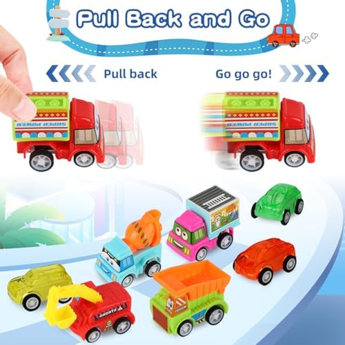 Bath Bombs for Kids with Toys Inside, 9 Pack Handmde Bath Bombs Set with Pull-Back Cars Inside, Rich Foam Color Bubble Set Boys Girls for Skin Moisturizing