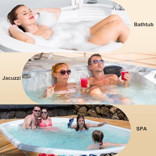 Full Body Bath Pillow for Bathtub, Non-Slip Bath Pillows for Tub, Spa Bathtub Pillow Cushion for Headrest Neck Shoulder and Back Rest Support，Relaxation Spa Accessories-50 x 15" (White)