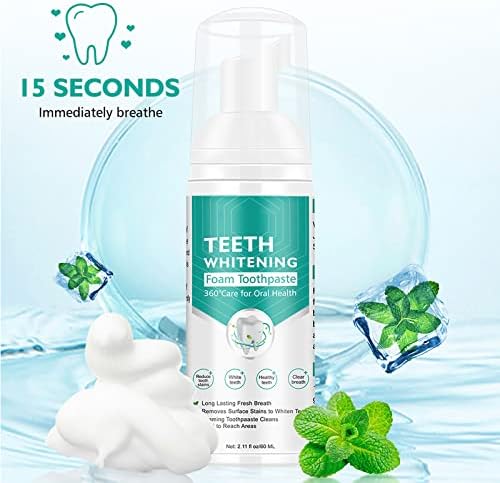 Citrus Baking Soda Teeth Whitening Toothpaste, 2 Pack - Ultra-fine Mousse Foam, Deeply Cleans Gums, Removes Stains