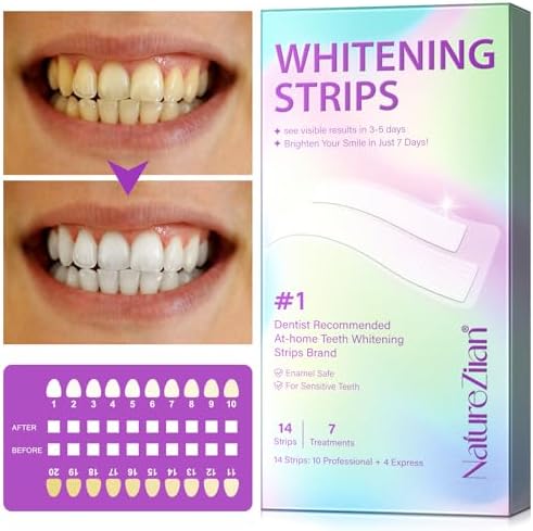 Teeth Whitening Strips,7-Day whitening Strips,Peroxide Free,Sensitive Teeth Whitener,Enamel Safe for Whiter Teeth,Deep Stains Removal,nstant Teeth Whitening Without The Harm (28pcs)
