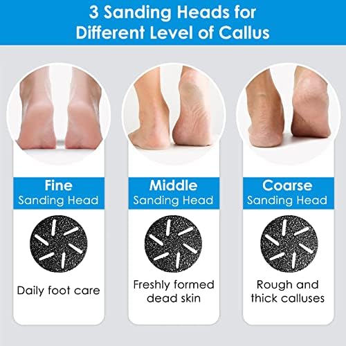Electric Foot Callus Remover with Vacuum 13-in-1 Rechargeable Foot Scrubber Dead Skin Remover, Waterproof Foot File Pedicure Kit Tools with 2 Speed, Foot Care Kit with LED Battery Display