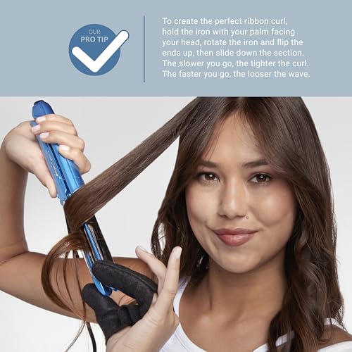 BaBylissPRO 1" Ultra-Sleek Stainless Steel Styling Iron, Hair Straightener, Waver and Curling Tool in one