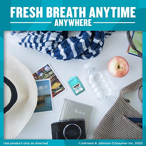 Listerine Cool Mint PocketPaks Portable Breath Strips for Bad Breath, Fresh Breath Strips Dissolve Instantly to Kill 99% of Bad Breath Germs* On-The-Go, Cool Mint, 12 Pack