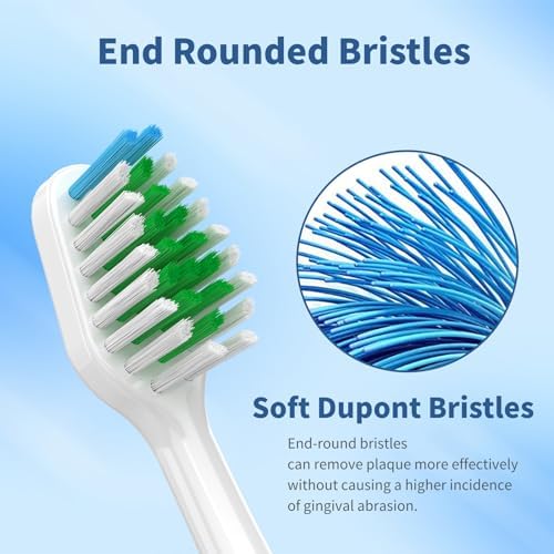 Replacement Brush Heads for Smile Bright Platinum Sonic Electric Toothbrush, Soft Bristles, 5-Pack, with Covers