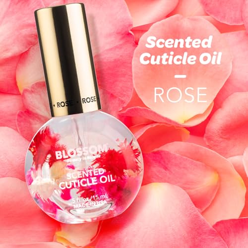 Blossom Cuticle Oil for Nails, Hydrating, Moisturizing, Scented Nail Oil Cuticle Care, Infused with Real Flowers, Made in USA, 0.75oz, 3 pack, Mini Gift Set, Lavender/Jasmine/Rose