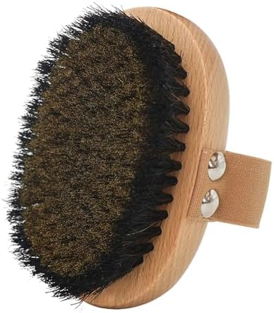 OWIIZI Copper Dry Brushing Body Brush with Ion Charged Copper Soft Bristles Antiskid Wooden Exfoliator Massage Body Scrubber