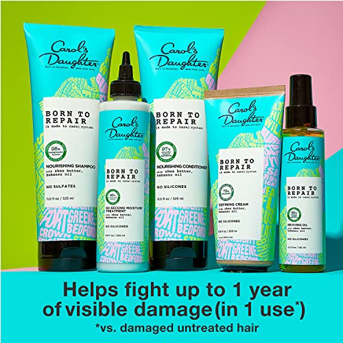 Carol's Daughter Born To Repair Leave In Hair Cream, Moisturizing, Curl Defining and Anti Frizz Hair Care for Curls with Shea Butter, 6.8 Fl Oz