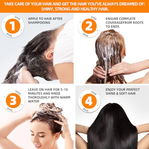 Keratin Hair Mask for Damaged Hair, Hydrating & Repairing Keratin Hair Treatment, Natural Deep Conditioning Smooth Hair Mask 250g for Curly Thin Fine Locks