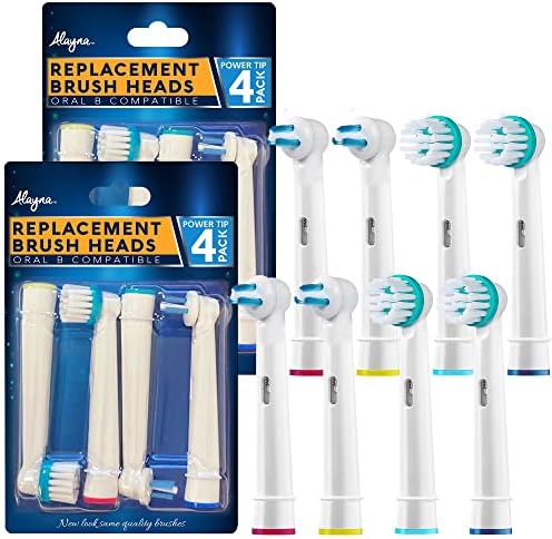 Replacement Brush Heads for OralB Braun Professional Ortho & Power Tip Kit- 8 Pack Compatible Orthodontic Electric Toothbrush Head Fit The Oral-B Pro 1000, Kids Plus!