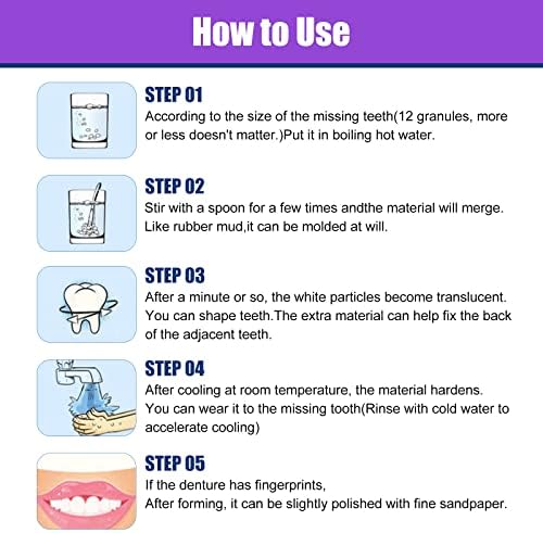 Tooth Repair Kit, Moldable Tooth Filling Repair Kit with 4 Dental Tools, Fixing The Missing and Broken Tooth Replacements, Make You Smile Confident Again