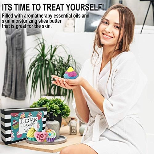Bath Bombs for Kids - 6pc Gift Set Aromatherapy Natural Bath Bombs with Organic Ingredients, Skin Moisturizing Bubble Bath Fizzy, Gentle, Relaxing Birthday BathBombs for Girls, Women, Kids