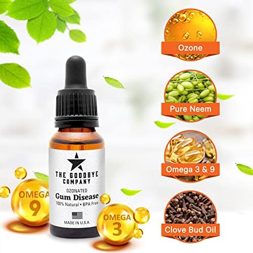 Ozonated Gum Disease Treatment - Effective and Natural Home Remedy for Treating Oral Gum Disease and Gingivitis - 100% Pure Neem and Clove Essential Oils for Complete Oral Health 15ML