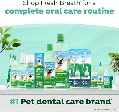 TropiClean Fresh Breath Water Additive Concentrate for Dogs | Breath Freshener and Teeth Cleaning Solution | No Brushing Required | 2.2oz.