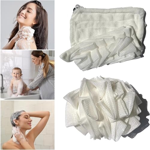Wash Cloth Loofah Combo, Leefa Loofah, The Soft Loofahs and Washcloth, Loufee, 2 in 1 Bath Loofahs Sponge, for Cleansing and Smooth Skin