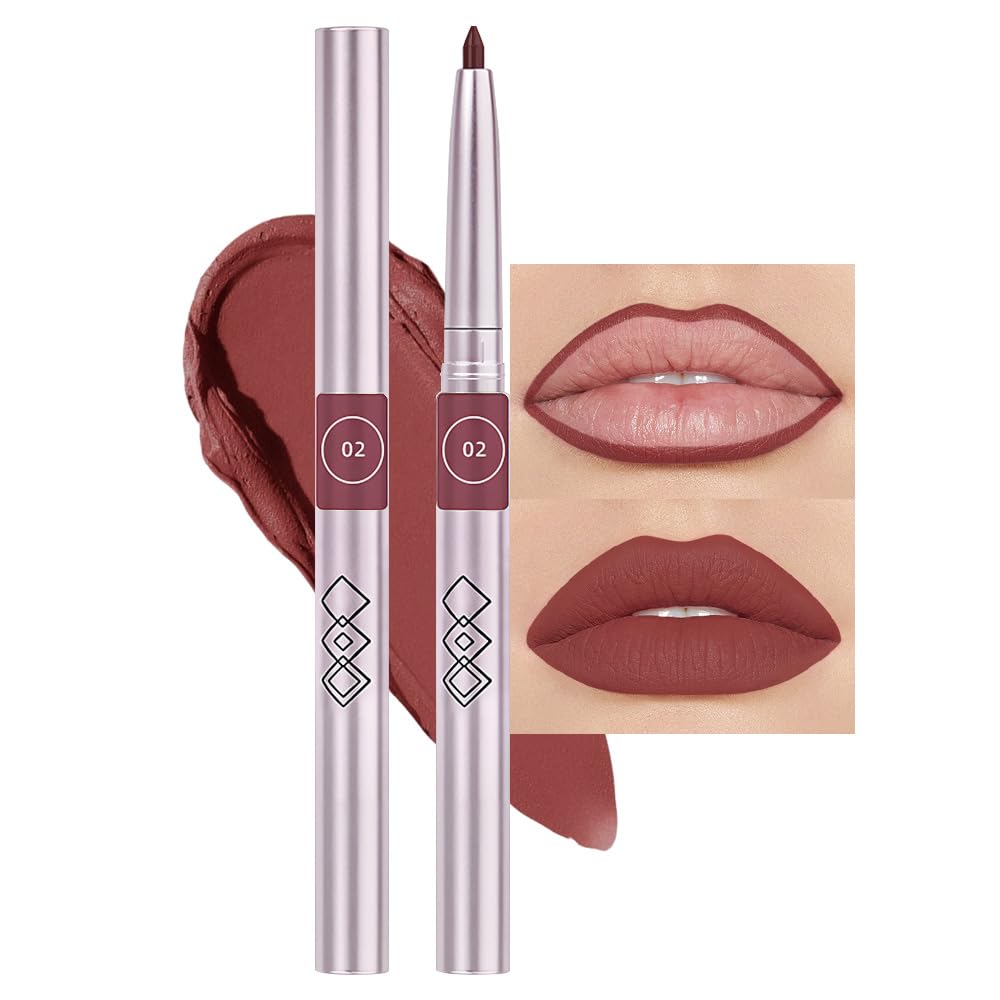 FeiCuiYun Retractable Lipliner Pencil Waterproof Makeup for Lip Liner and Eye Liner, Smooth and Creamy, Long Lasting Matte Finish, Vegan Beauty, Matte Velvet Pigmented Lip Liner (02#Cherry Red, 1)
