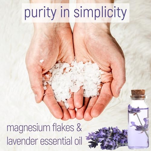 Magnesium Bath Flakes - Dead Sea Salt – Dead Sea Salts for Soaking – Magnesium Flakes for Bath - Enhanced with Lavender (3 Pound)