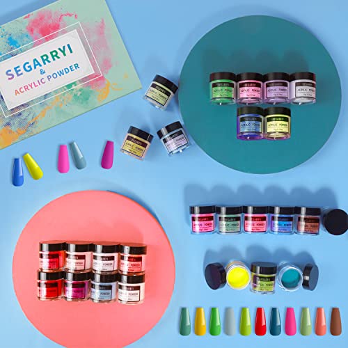 24 Colors Acrylic Powder, Acrylic Nail Powder Set for Nails 3D Art, Acrylic Powder Extension Carving (24Color)
