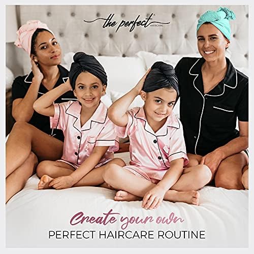 Microfiber Hair Towel Wrap for Women - Gift and Travel - Smooth like Silk - Curly, Wavy, Straight Hair Girls - Plopping Essential - Anti-Frizz, Fast Drying, Works Better than a T-Shirt