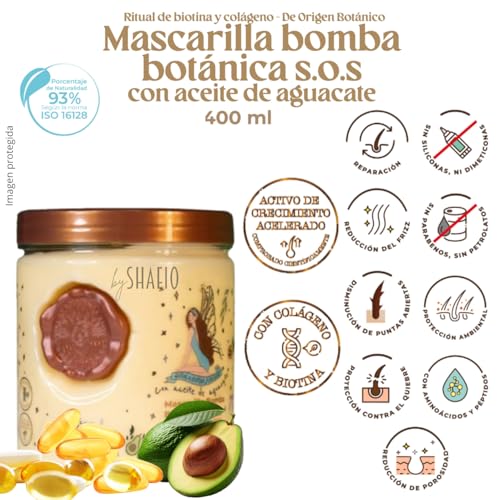 RITUAL BOTANICO KIT 3 Crecimiento Acelerado Ultra Reparador S.O.S Origen Botánico: Shampoo de Romero, Mascarilla para el Cabello Bomba Capilar, Acondicionador Intensivo PLEX (+ OBSEQUIO)