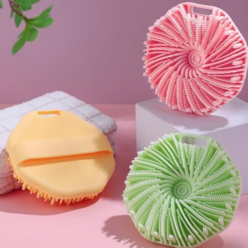 2Pcs Silicone Body Scrubber, Exfoliating Body Scrubber for Sensitive Skin, Silicone Scrubber Body, Silicones Body Brush for Showering, Charcoal
