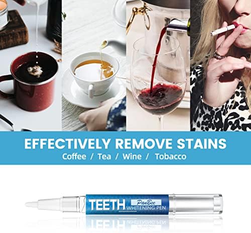 Teeth Whitening Pen 4+1(5 Pack), 70+ Treatments, Use Twice a Day Up to 1-6 Shade Whiter in 1-2 Weeks, 4 Whitening Pens plus 1 Desensitizing Pen, Effective, Painless and Enamel Safe Teeth Whitening Gel