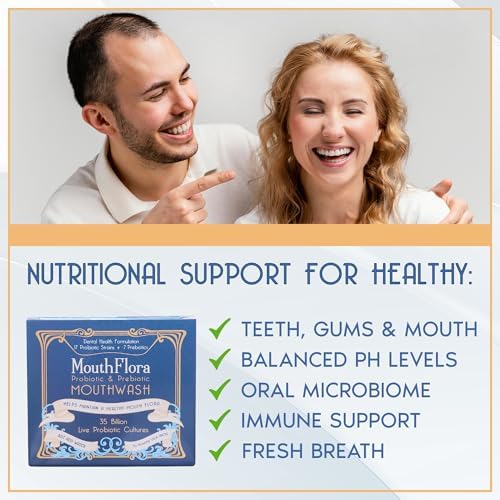 Probiotic & Prebiotic Mouthwash | Dental Health Formulation | 17 Probiotic Strains + 7 Prebiotics | 35 Billion CFUs | Concentrated Powder Formulation | 30 Pack