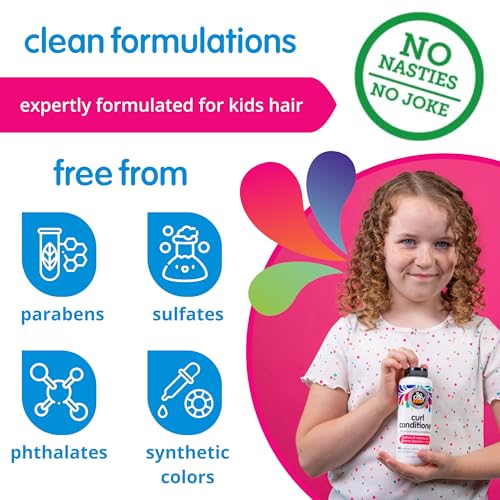 SoCozy Curl Conditioner for Kids Curly Hair (10.5 Fl Oz, Pack of 2) Helps Soften Dry & Unruly Curls, Hair Conditioner & Detangler with Mango Seed Butter, Rice Protein & Papaya Extract, Paraben Free