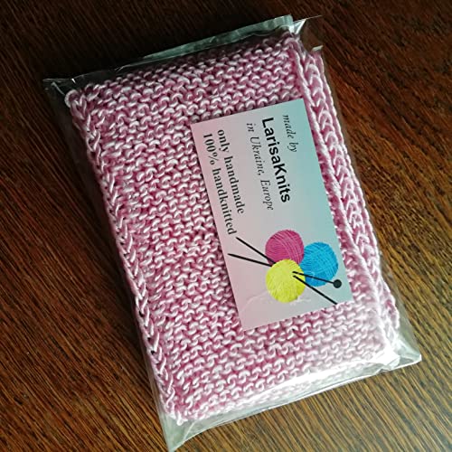 Exfoliating Knitted Back Scrubber Handles Two Sides Body Shower Deep Cleans Skin Massages Invigorating Blood Circulation Men Women One Size Japanese Bath Wash Scrub Cloth (Pink)