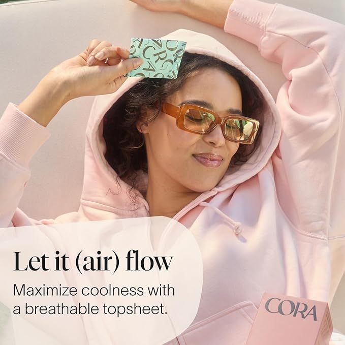 Cora Period Regular Liners | 100% Organic Cotton Topsheet | Ultra Thin, Quick Absorbency | Hypoallergenic | Dermatologically Tested | Unscented, No Wings (144 Liners)
