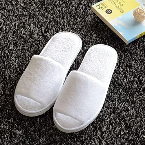 KHC-KHF Spa Slipper- 5 Pairs of Velvet Open Toe Slippers with Travel Bags- One Size Fit Most Men and Women for Spa