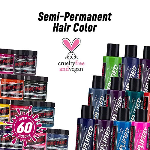 MANIC PANIC Vampire Red Amplified Semi-Permanent Hair Dye - Deep Blood Red Shade Can Give Burgundy Tones to Unbleached Hair - Works on Dark & Light Shades - Vegan, PPD & Ammonia Free (4oz)