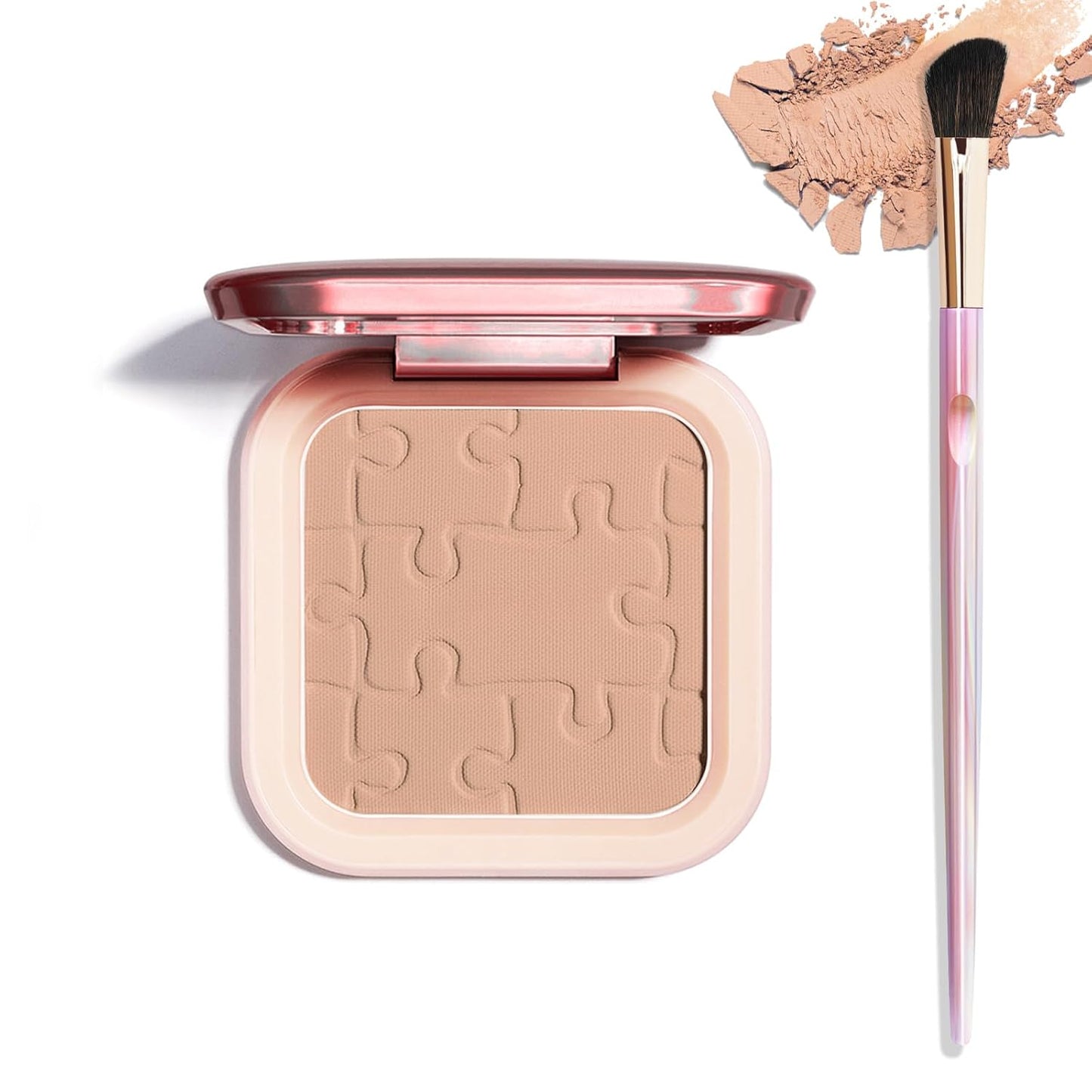 Contour Palette with Brush, Cream Contour Powder Palette Bronzer Powder Matte Bronzer Palette Cool Toned Contour Kit with Mirror for Face Sculpting Contour Makeup (#C02 Soft Brown)
